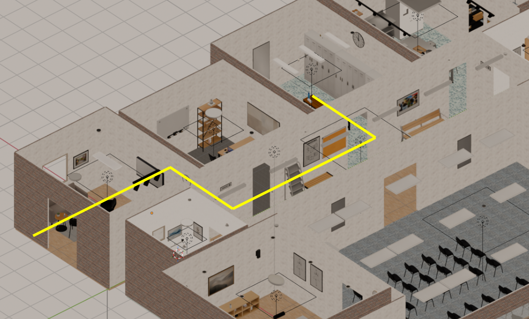 Wayfinding route visualised